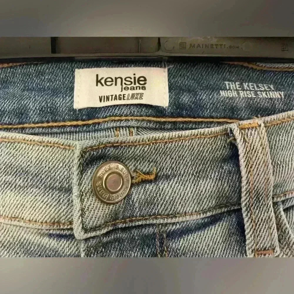 KENSIE The Kelsey High Rise Raw Hem Skinny Jean Vintage Luxe - Picture 10 of 11